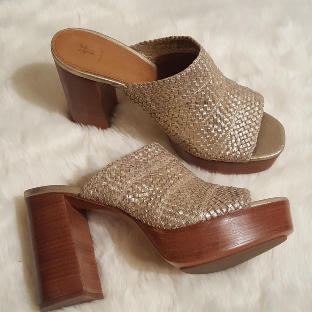 Frye Katie Woven Platform Slide